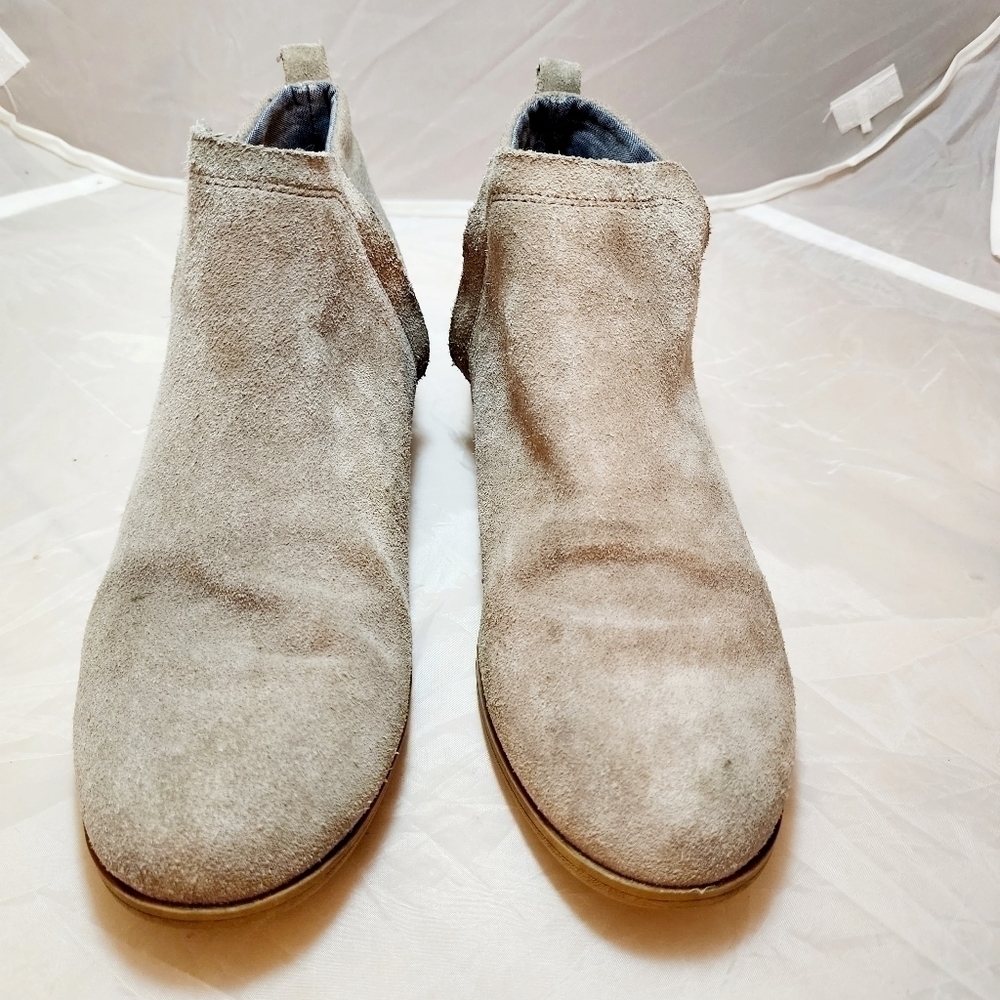 Toms Toffee Suede Deia Ankle Boots Women's 9 Tuape Neutral Tan Brown Side Zip - Picture 4 of 15